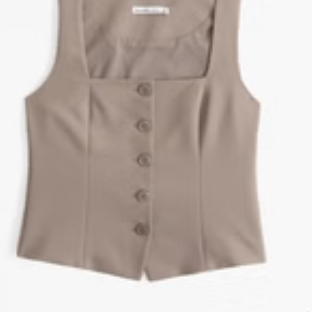A&F Mara Tailored Vest Squareneck Set Top